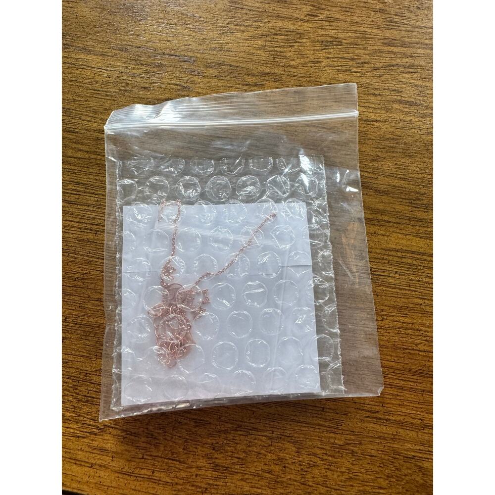 NWT Ava Rose Rose Gold Druzy Circle Pendant Necklace (Retail $65) - Picture 2 of 6